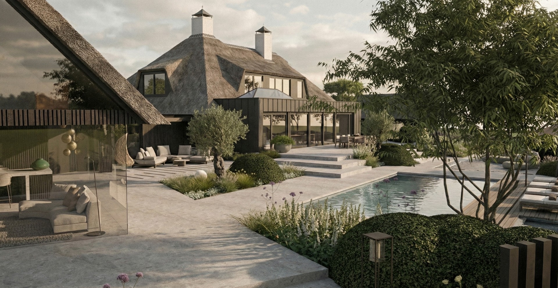 villatuin zwembad exclusief tuinontwerp Zeeland